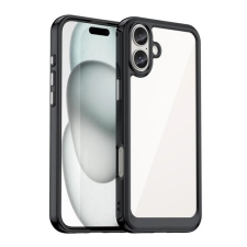 Gigapack Szilikon telefonvédő (ütésállóság, átlátszó hátlap) FEKETE Apple iPhone 16 Plus tok és táska
