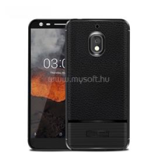 Gigapack Szilikon telefonvédő (ütésállóság, bőr hatású, szálcsiszolt) FEKETE (GP-79556) tok és táska