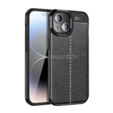 Gigapack Szilikon telefonvédő (ütésállóság, bőr hatású, varrás minta) FEKETE (GP-144912) tok és táska