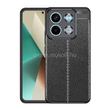 Gigapack Szilikon telefonvédő (ütésállóság, bőr hatású, varrás minta) FEKETE (GP-154855) tok és táska