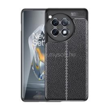 Gigapack Szilikon telefonvédő (ütésállóság, bőr hatású, varrás minta) FEKETE (GP-161875) tok és táska