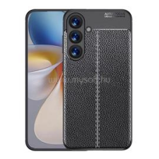 Gigapack Szilikon telefonvédő (ütésállóság, bőr hatású, varrás minta) FEKETE (GP-165130) tok és táska