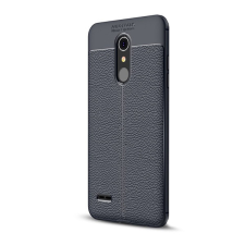 Gigapack Szilikon telefonvédő (ütésállóság, bőr hatású, varrás minta) SÖTÉTKÉK tok és táska