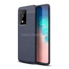 Gigapack Szilikon telefonvédő (ütésállóság, bőr hatású, varrás minta) SÖTÉTKÉK (GP-93492) tok és táska