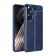 Gigapack Szilikon telefonvédő (ütésállóság, bőr hatású, varrás minta) SÖTÉTKÉK Xiaomi Poco F6 tok és táska