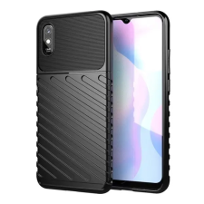 Gigapack Szilikon telefonvédő (ütésállóság, csíkos, dombor minta) FEKETE tok és táska