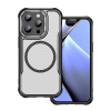 Gigapack Szilikon telefonvédő (ütésállóság, légpárnás sarok, kameravédő, karbon minta, MagSafe) FEKETE Apple iPhone 14 Pro Max