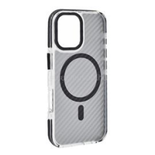 Gigapack Szilikon telefonvédő (ütésállóság, légpárnás sarok, karbon minta, wireless, MagSafe) FEKETE (GP-176039) tok és táska
