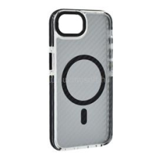 Gigapack Szilikon telefonvédő (ütésállóság, légpárnás sarok, karbon minta, wireless, MagSafe) FEKETE (GP-176042) tok és táska