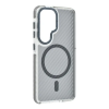 Gigapack Szilikon telefonvédő (ütésállóság, légpárnás sarok, karbon minta, wireless, MagSafe) SÖTÉTSZÜRKE Samsung Galaxy S26 (SM-S942)