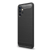 Gigapack Szilikon telefonvédő (ütésállóság, légpárnás sarok, szálcsiszolt, karbon minta) FEKETE
