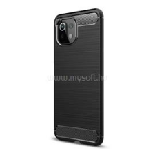 Gigapack Szilikon telefonvédő (ütésállóság, légpárnás sarok, szálcsiszolt, karbon minta) FEKETE (GP-106924) tok és táska