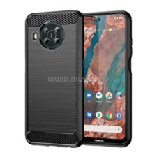 Gigapack Szilikon telefonvédő (ütésállóság, légpárnás sarok, szálcsiszolt, karbon minta) FEKETE (GP-112577) tok és táska