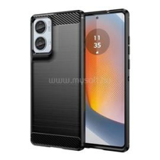 Gigapack Szilikon telefonvédő (ütésállóság, légpárnás sarok, szálcsiszolt, karbon minta) FEKETE (GP-162763) tok és táska