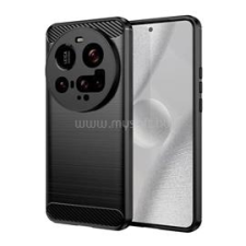 Gigapack Szilikon telefonvédő (ütésállóság, légpárnás sarok, szálcsiszolt, karbon minta) FEKETE (GP-167778) tok és táska