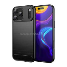 Gigapack Szilikon telefonvédő (ütésállóság, légpárnás sarok, szálcsiszolt, karbon minta) FEKETE (GP-173681) tok és táska