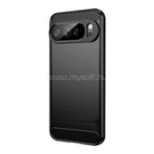 Gigapack Szilikon telefonvédő (ütésállóság, légpárnás sarok, szálcsiszolt, karbon minta) FEKETE (GP-174337) tok és táska