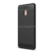 Gigapack Szilikon telefonvédő (ütésállóság, légpárnás sarok, szálcsiszolt, karbon minta) FEKETE (GP-79267) tok és táska