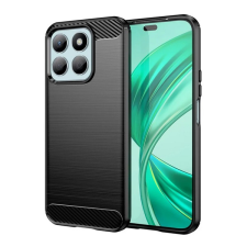 Gigapack Szilikon telefonvédő (ütésállóság, légpárnás sarok, szálcsiszolt, karbon minta) FEKETE Honor X8b tok és táska