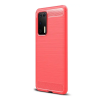 Gigapack Szilikon telefonvédő (ütésállóság, légpárnás sarok, szálcsiszolt, karbon minta) PIROS