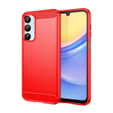Gigapack Szilikon telefonvédő (ütésállóság, légpárnás sarok, szálcsiszolt, karbon minta) PIROS Samsung Galaxy A16 tok és táska