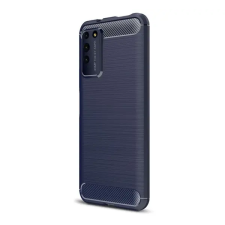 Gigapack Szilikon telefonvédő (ütésállóság, légpárnás sarok, szálcsiszolt, karbon minta) SÖTÉTKÉK tok és táska