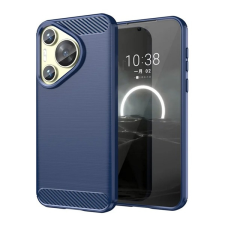 Gigapack Szilikon telefonvédő (ütésállóság, légpárnás sarok, szálcsiszolt, karbon minta) SÖTÉTKÉK Huawei Pura 70 tok és táska
