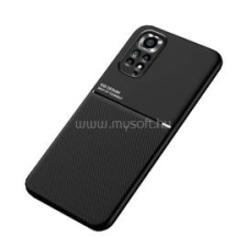 Gigapack Szilikon telefonvédő (ütésállóság, mágneses, bőr hatású hátlap, csíkos) FEKETE (GP-123375) tok és táska