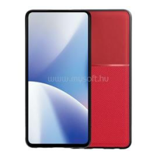 Gigapack Szilikon telefonvédő (ütésállóság, mágneses, bőr hatású hátlap, csíkos) PIROS (GP-176088) tok és táska