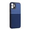Gigapack Szilikon telefonvédő (ütésállóság, mágneses, bőr hatású hátlap, csíkos) SÖTÉTKÉK Apple iPhone 11