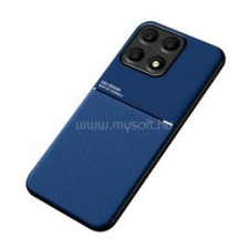 Gigapack Szilikon telefonvédő (ütésállóság, mágneses, bőr hatású hátlap, csíkos) SÖTÉTKÉK (GP-139014) tok és táska