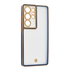 Gigapack Szilikon telefonvédő (ütésállóság, matt, műanyag hátlap, kameravédő) ARANY/SÖTÉTKÉK Samsung Galaxy S25 Ultra (SM-S938)