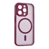 Gigapack Szilikon telefonvédő (ütésállóság, matt, műanyag hátlap, kameravédő, MagSafe) BORDÓ (GP-187848)