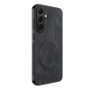 Gigapack Szilikon tok nappa bőr hátlap légpárnás sarok MagSafe Samsung Galaxy S26 FE fekete GP-193324