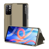 Gigapack Tok álló, bőr hatású (aktív FLIP, oldalra nyíló, asztali tartó funkció, hívószámkijelzés, View Window) VILÁGOSBARNA Xiaomi Redmi Note 11 5G, Xiaomi Redmi Note 11T 5G, Xiaomi Poco M4 Pro