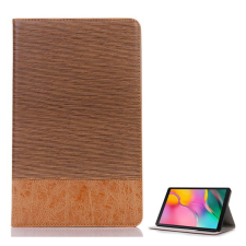 Gigapack Tok álló, bőr hatású (aktív FLIP, oldalra nyíló, asztali tartó funkció, textil minta) BARNA [Samsung Galaxy Tab A 10.1 LTE (2019) SM-T515] (5996457887743) tablet tok