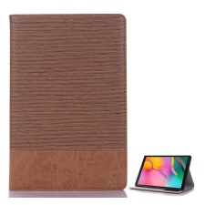 Gigapack Tok álló, bőr hatású (aktív FLIP, oldalra nyíló, asztali tartó funkció, textil minta) BARNA [Samsung Galaxy Tab S6 Lite 10.4 LTE (SM-P619) ... tablet tok