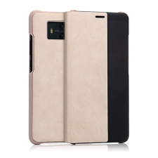 Gigapack Tok álló, bőr hatású (aktív FLIP, oldalra nyíló, Smart View Cover) ARANY Huawei Mate 10 tok és táska