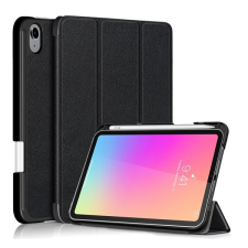 Gigapack Tok álló, bőr hatású (aktív flip, oldalra nyíló, TRIFOLD asztali tartó funkció) FEKETE Apple IPAD mini 6 (2021) tablet tok