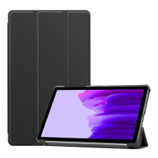 Gigapack Tok álló, bőr hatású (aktív FLIP, oldalra nyíló, TRIFOLD asztali tartó funkció) FEKETE [Samsung Galaxy Tab A7 Lite LTE (SM-T225)] tablet tok