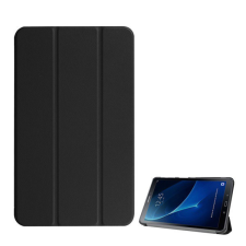 Gigapack Tok álló, bőr hatású (aktív FLIP, oldalra nyíló, TRIFOLD asztali tartó funkció) FEKETE [Samsung Galaxy Tab A 10.1 WIFI (2016) SM-T580] tablet tok