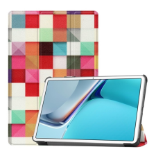 Gigapack Tok álló, bőr hatású (aktív flip, oldalra nyíló, TRIFOLD asztali tartó funkció, kockás) SZÍNES Huawei MatePad 11 WIFI (DBY-W09) tablet tok