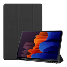 Gigapack Tok álló, bőr hatású (aktív FLIP, oldalra nyíló, TRIFOLD asztali tartó funkció, S Pen tartó) FEKETE [Samsung Galaxy Tab S8 Plus LTE (SM-X806)] (5996591028774) tablet tok