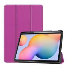Gigapack Tok álló, bőr hatású (aktív FLIP, oldalra nyíló, TRIFOLD asztali tartó funkció, S Pen tartó) LILA [Samsung Galaxy Tab S6 Lite 10.4 LTE ... tablet tok