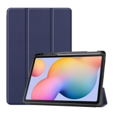 Gigapack Tok álló, bőr hatású (aktív FLIP, oldalra nyíló, TRIFOLD asztali tartó funkció, S Pen tartó) SÖTÉTKÉK [Samsung Galaxy Tab S6 Lite 10.4 ... tablet tok