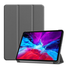 Gigapack Tok álló, bőr hatású (aktív FLIP, oldalra nyíló, TRIFOLD asztali tartó funkció) SZÜRKE [Apple IPAD Pro 12.9 (2020)] tablet tok