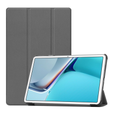 Gigapack Tok álló, bőr hatású (aktív FLIP, oldalra nyíló, TRIFOLD asztali tartó funkció) SZÜRKE [Huawei MatePad 11 WIFI (DBY-W09)] (5996591104430) tablet tok