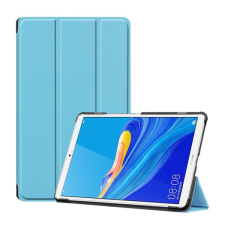 Gigapack Tok álló, bőr hatású (aktív FLIP, oldalra nyíló, TRIFOLD asztali tartó funkció) VILÁGOSKÉK [Huawei MediaPad M6 8.4 WIFI] (5996457898466) tablet tok