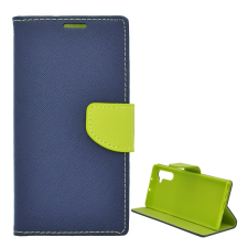Gigapack Tok álló, bőr hatású (FLIP, oldalra nyíló, asztali tartó funkció, csuklópánt, textil minta) SÖTÉTKÉK Samsung Galaxy Note 10 (SM-N970F) tok és táska