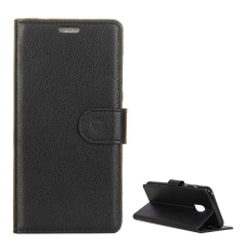 Gigapack Tok álló, bőr hatású (FLIP, oldalra nyíló, asztali tartó funkció, prémium) FEKETE [Samsung Galaxy A8 Plus (2018) SM-A730F] tok és táska